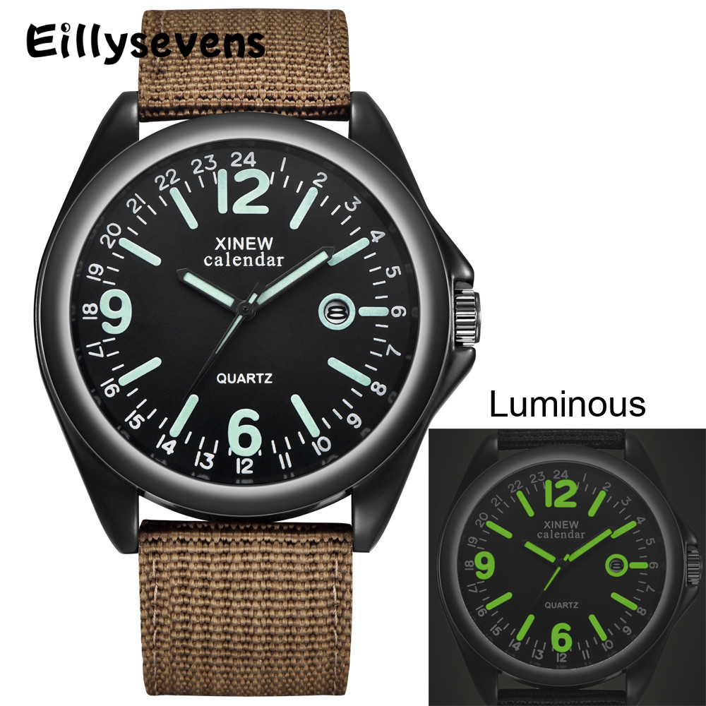 Glow In The Dark Men Watches Tops Brand Military Mens Clock Quartz Army Watch Black Dial Date Sport Wrist Watch a4cfd 5 51488