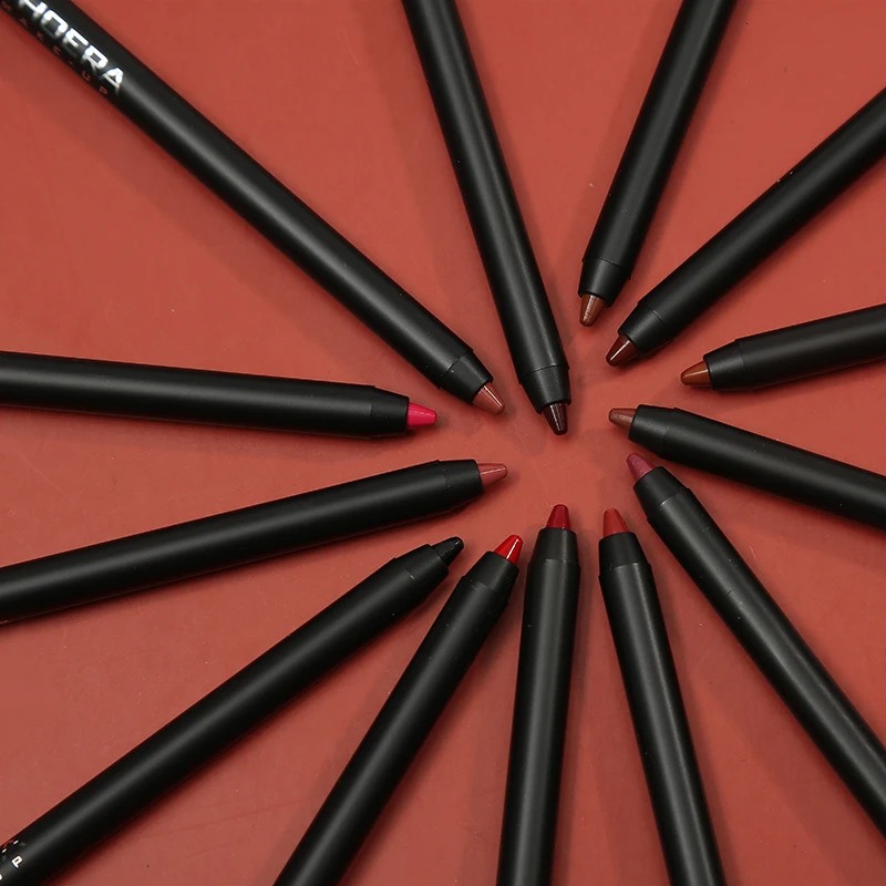PHOERA Waterproof Matte Brown Lip Liner 12 Color Long Lasting Moisturizing Sexy Lip Pencil Women Natural Lipstick Makeup 240621