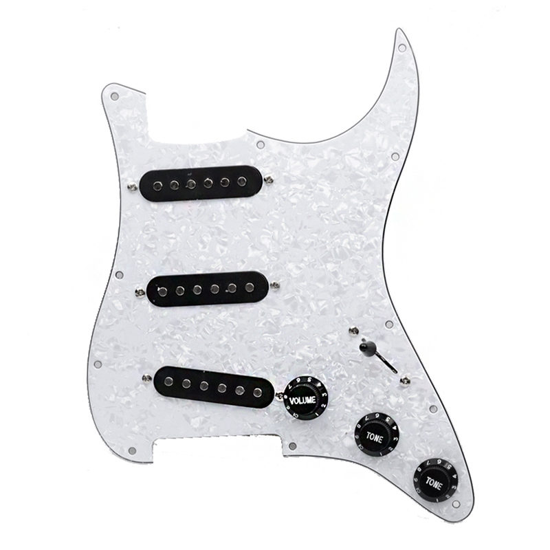 Multi Colour SSS Pickguard Electric Guitar Pickguard and Black White SSS Loaded Prewired scratchplate Assembly
