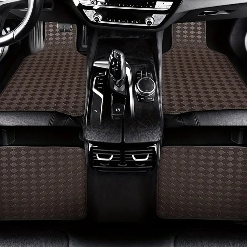 Universal Car Floor Mats Artificial Leather Waterproof Auto Foot Pad 4Pcs Set Protector Automobile Interior Carpet Accessories I