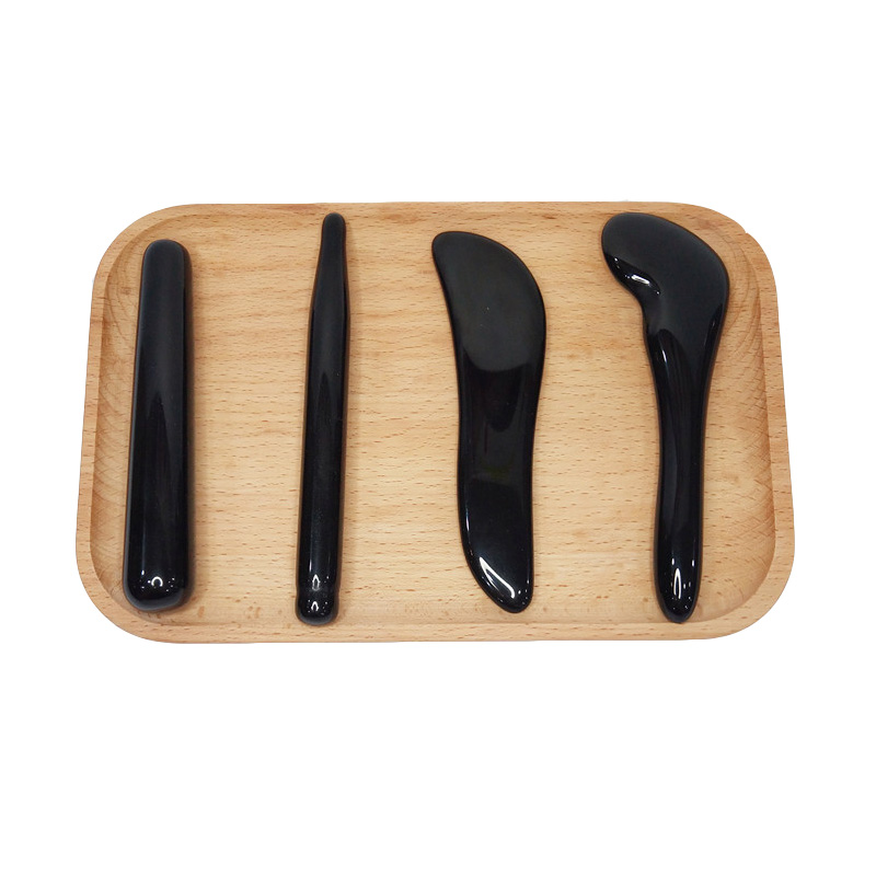 Obsidian Gua Sha Boards Traditional Therapy Natural Stones For Whole Body Massage Tools Fat Burning Heart-Shaped Shofar-Shaped