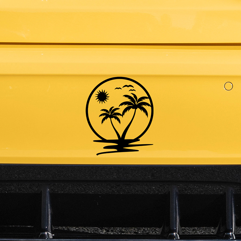 Coconut Tree Stickers Vinyl Waterproof Laser Reflective Trend Decor Sticker For Car Body Self-adhesive Colorfast