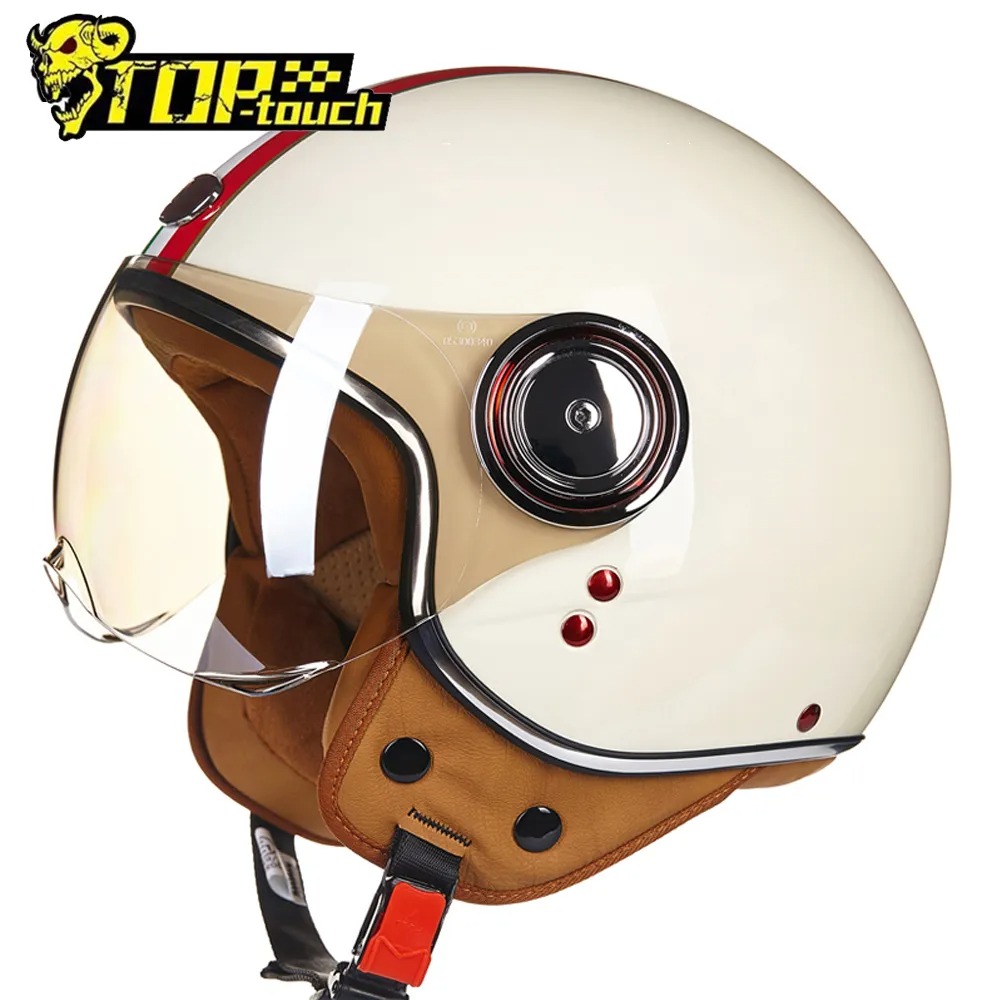 BEON Motorcycle Helmet Chopper 3/4 Open Face Vintage Moto Helmet Moto Capacete De Moto Men Women Moto Scooter Motorbike Helmet
