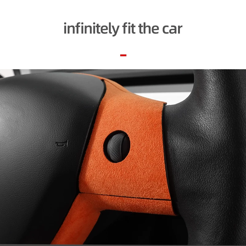 Betterhumz Car Steering Wheel Patch Trim for Tesla Model Y 3 2023 Alcantara Steering Wheel Sticker Cover Interior Accessories d86df 5 9c5fa
