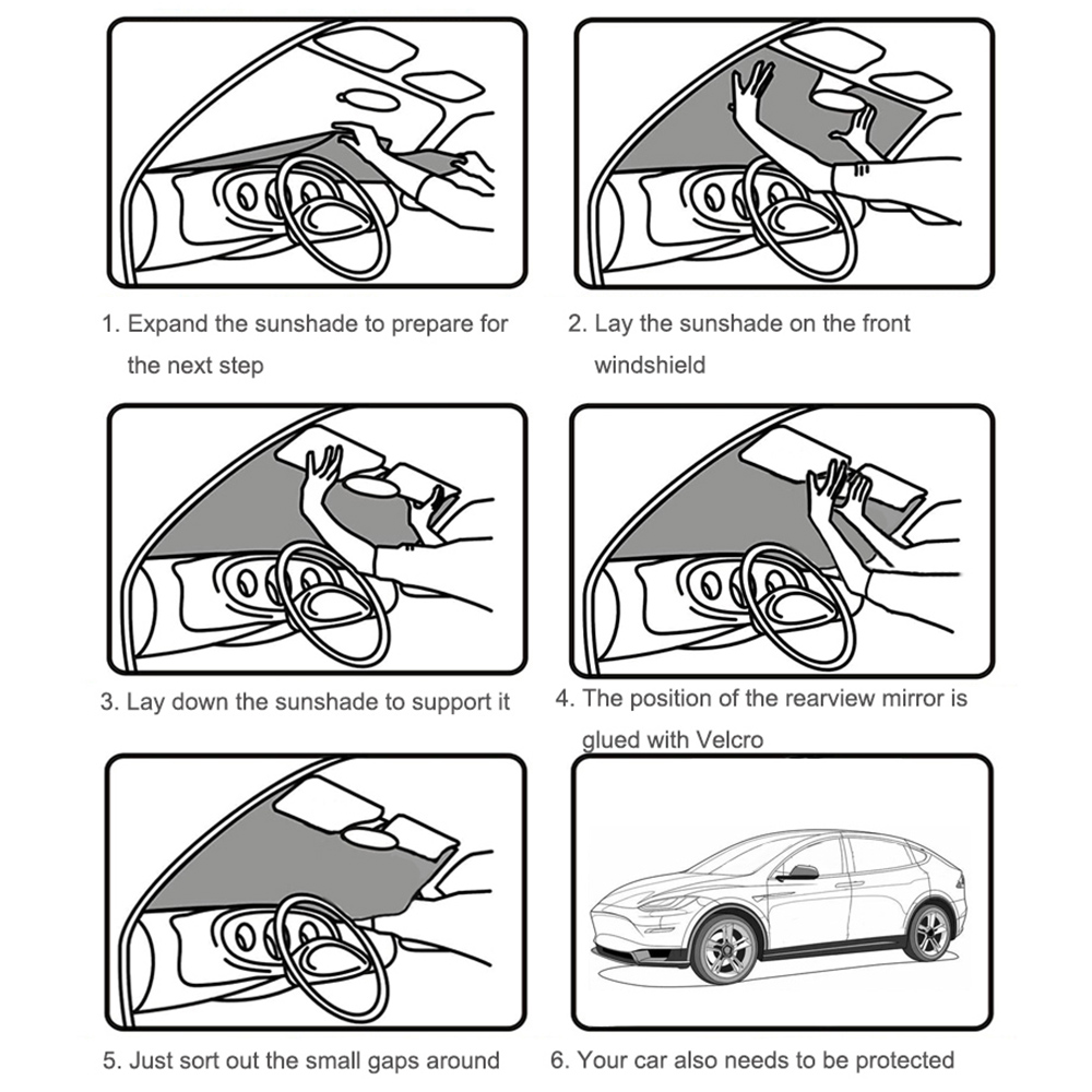For Tesla Model 3/Y 2017-2023 Sun Shade Windshield Sunshade Cover Protector Front Side Window Privacy Blind Shading Anti-peeping