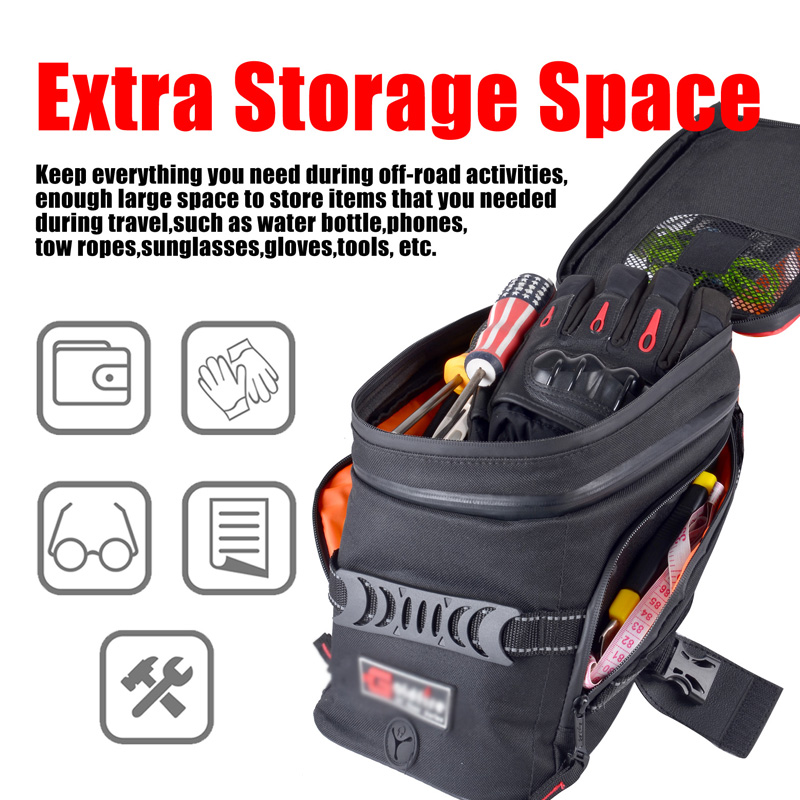 New Universal Motorcycle Gas Oil Fuel Tank Saddlebag Quick Release Mount Bag with Strong Reflective Strap