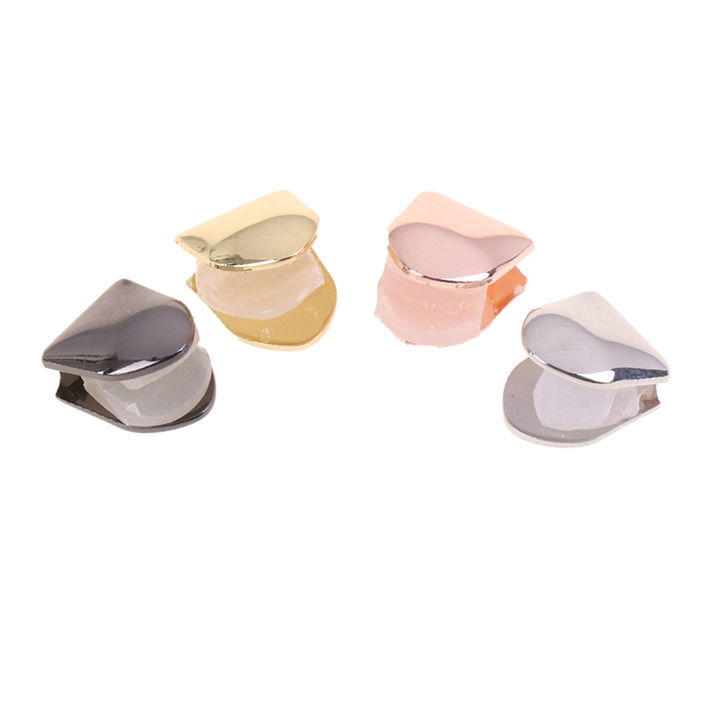 4 Colors Custom Fit Gold Plated HipHop Single Tooth Grillz Cap Top Bottom Dental Grill Teeth Caps Halloween Cosplay