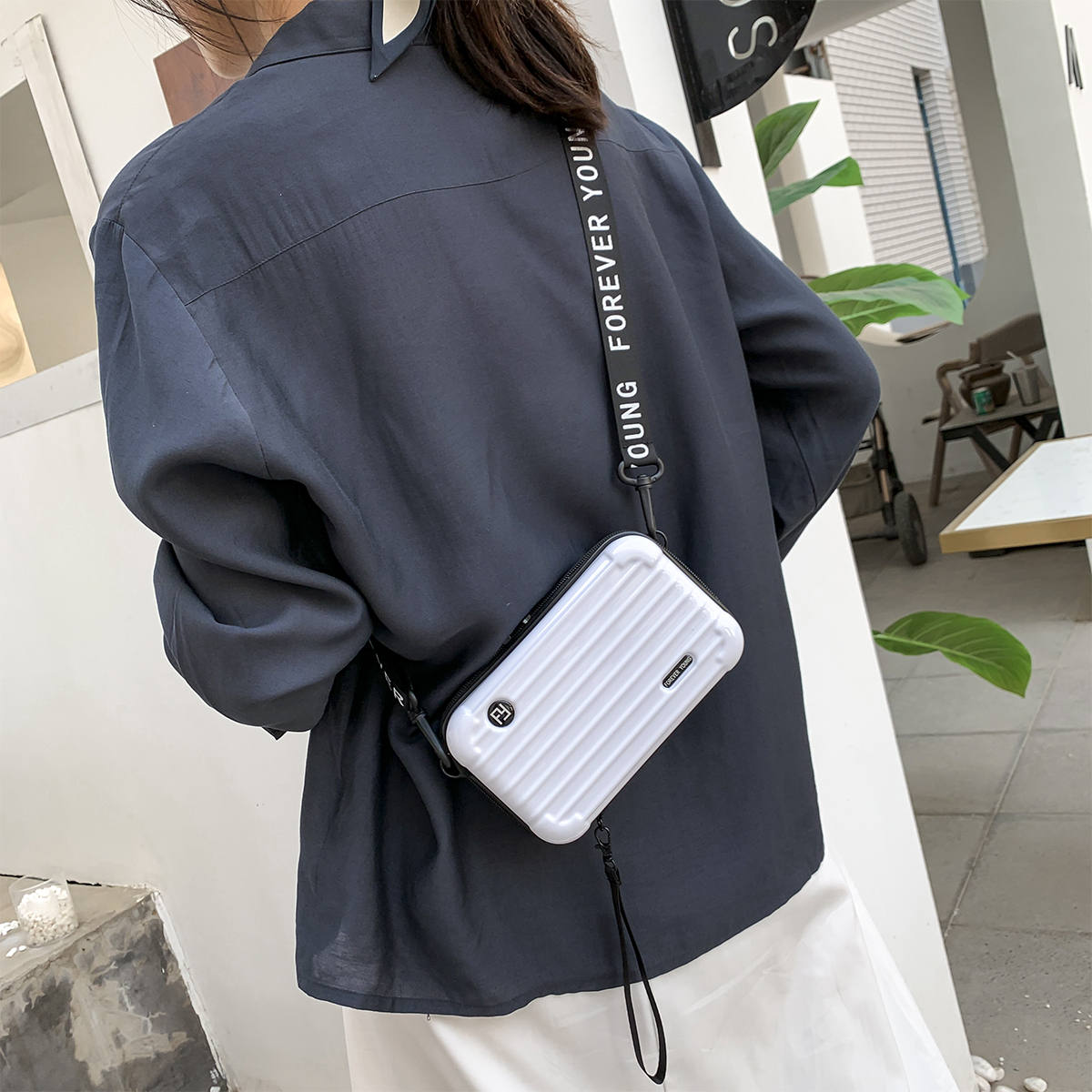 Lage Crossbody Shoulder Personality Hand-Held Mini Suitcase-Style Box Small Square Women's Bag