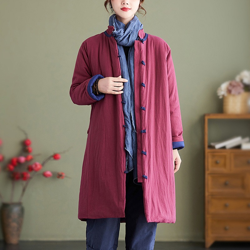 Women Traditional Chinese Style Qipao Coats Fashion Oriental Clothing Winter Tops Retro Quilted Hanfu Tang Suit Robe 13046