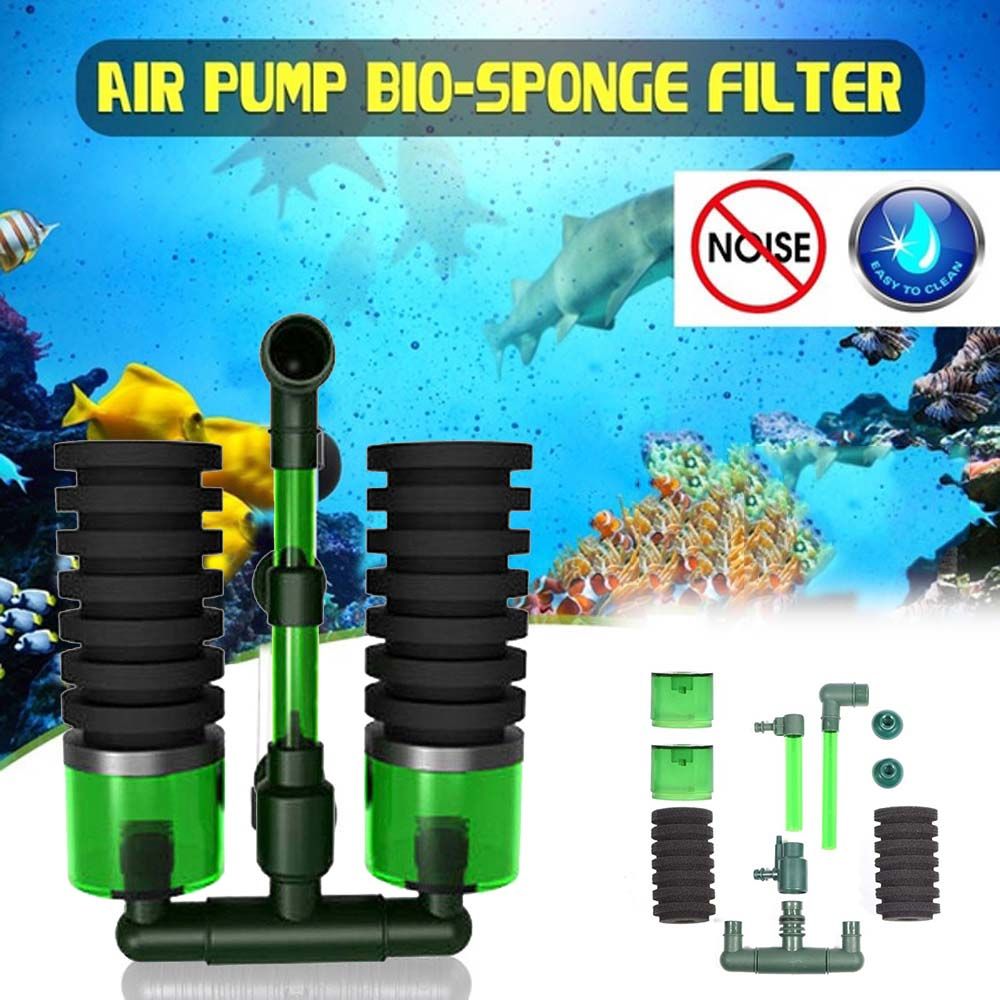 Biochemical Sponge Filter Double Head Sponges Practical Foam Filter Aquarium Sponge Filter QS-100A QS-200A Fish Tank Equipment