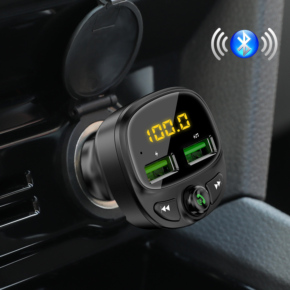 Car Charger FM Transmitter Bluetooth Audio Dual USB Car MP3 Player Autoradio Handsfree Charger Fast Charger Car Accessories f85d9