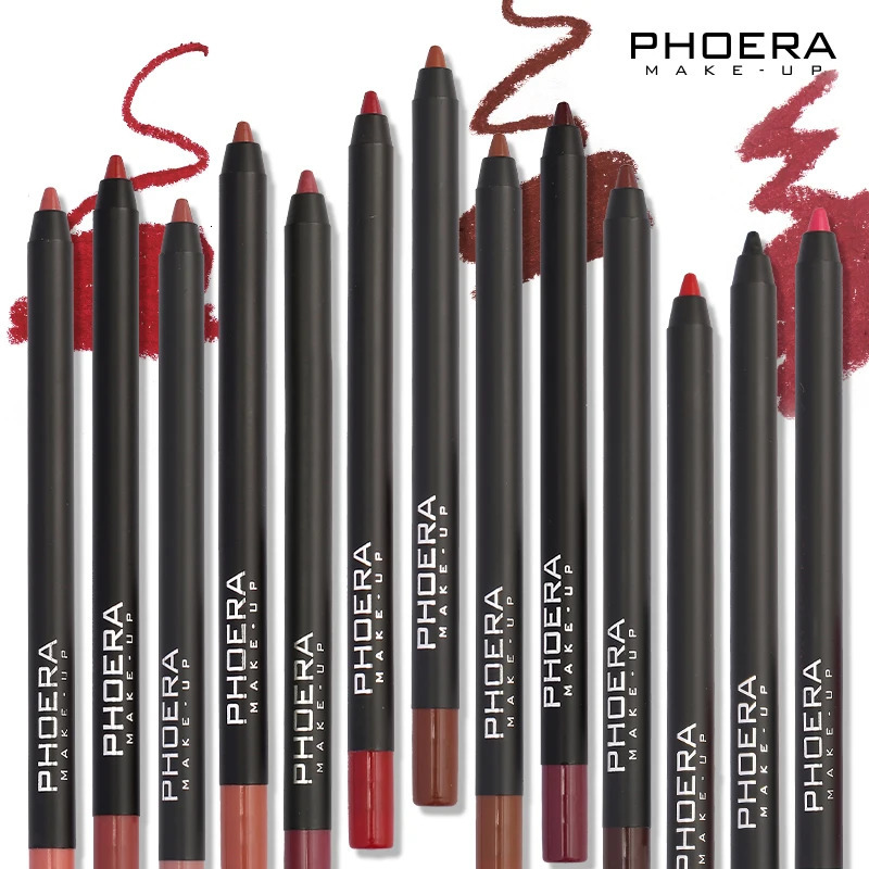 PHOERA Waterproof Matte Brown Lip Liner 12 Color Long Lasting Moisturizing Sexy Lip Pencil Women Natural Lipstick Makeup 240621