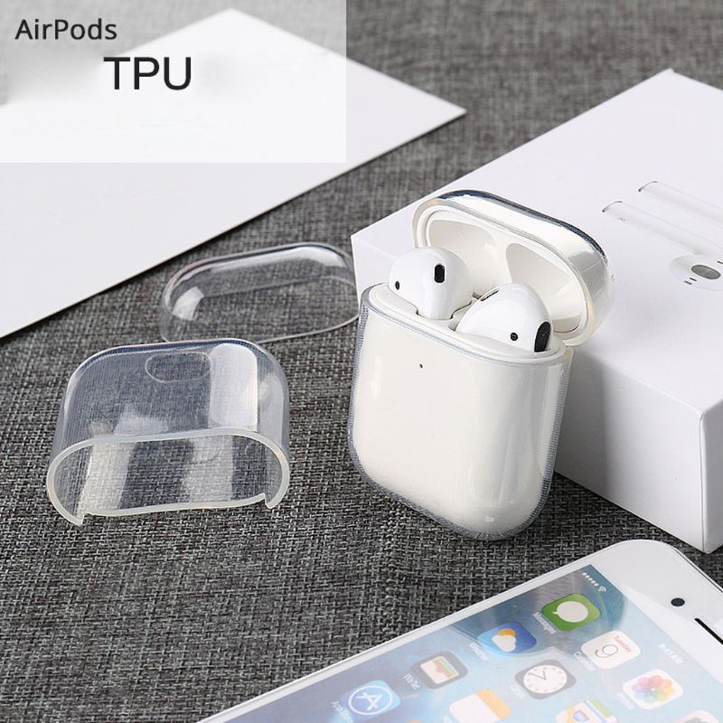 Universal Soft TPU Transparent Cover Earphone Protective Case Clear Skin For AirPods 1 2 Charging Box