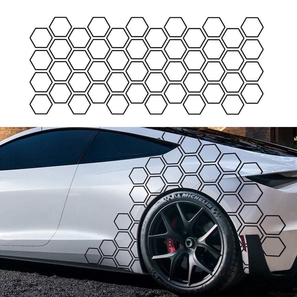 Creative Open Style Auto Graphics Honeycomb Decor Tuning Car Side Sticker For Audi Benz Universal Cars