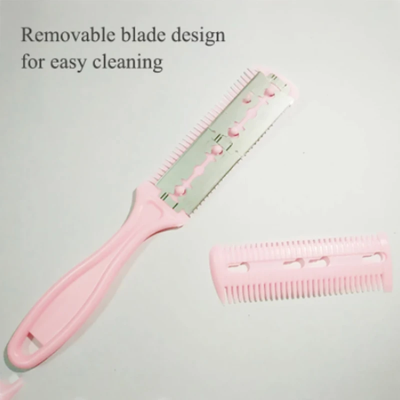Multicolor Hair Cut Comb Barber Styling Scissor Razor Magic Blade Combs Hairdressing Tool Kit Double-Sided Knife Hair Scissors