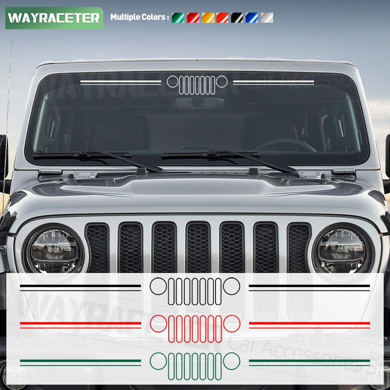 Reflective Car Front Windshield Windscreen Window Sticker For Jeep Wrangler Gladiator Renegade Compass Grand Cherokee Commander