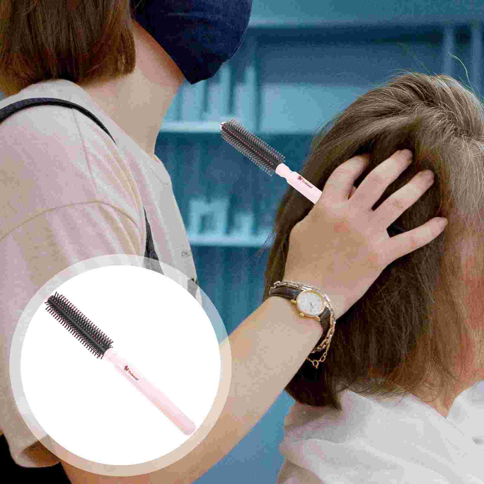 Hair Brush Mini Hair Dryer For Women Blow Drying Hairbrushes Woman Round Bangs Short Small Styling Roll