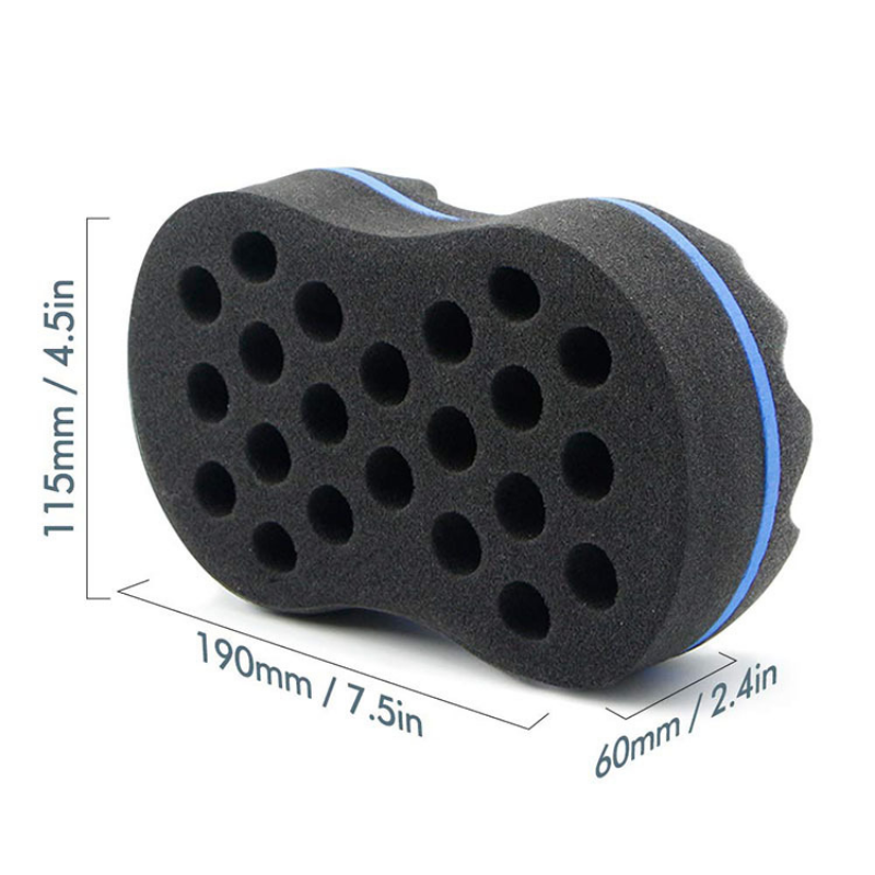 Double Sided Curling Sponge Brush African Magic Curly Hair Comb Styling Pyramid Type Porous Side Braid Hair Twist Tool