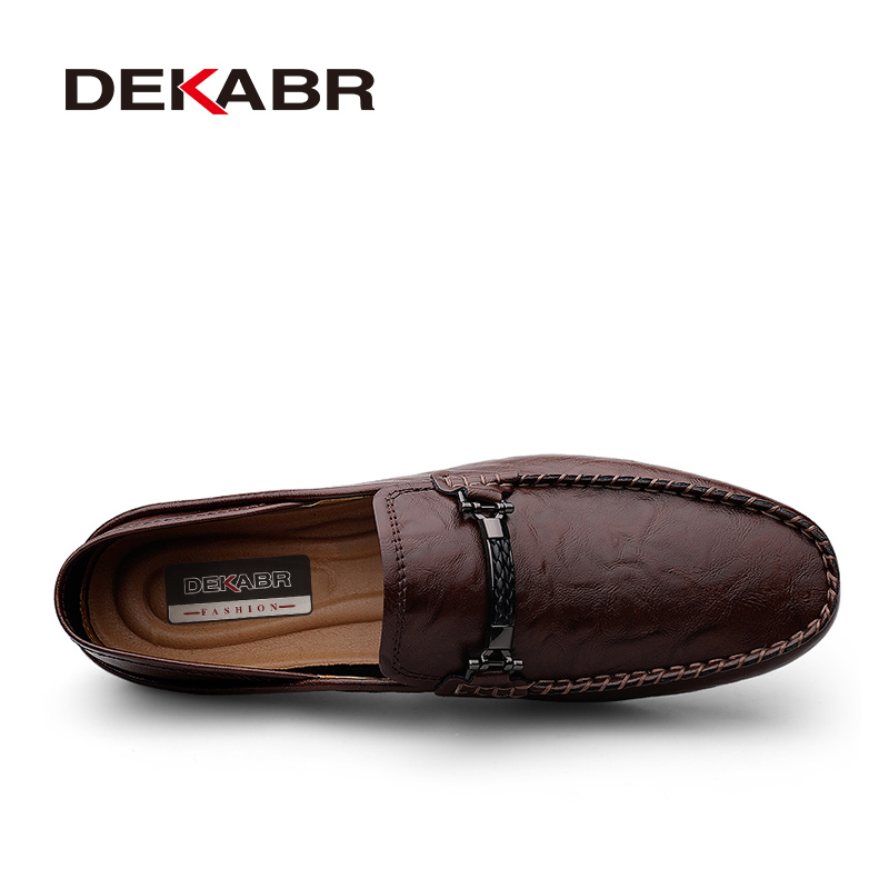 DEKABR Size 35-49 Men Loafers Soft Moccasins Summer High Quality Mens Shoes Casual Genuine Leather Driving Flats 3f1e