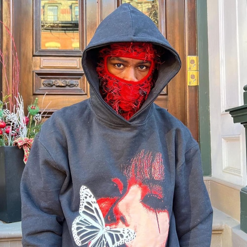 Distressed Knitted Full Face Ski Hipop Unisex Shiesty Outdoor Mask Camouflage Balaclava Fleece Fuzzy Beanies