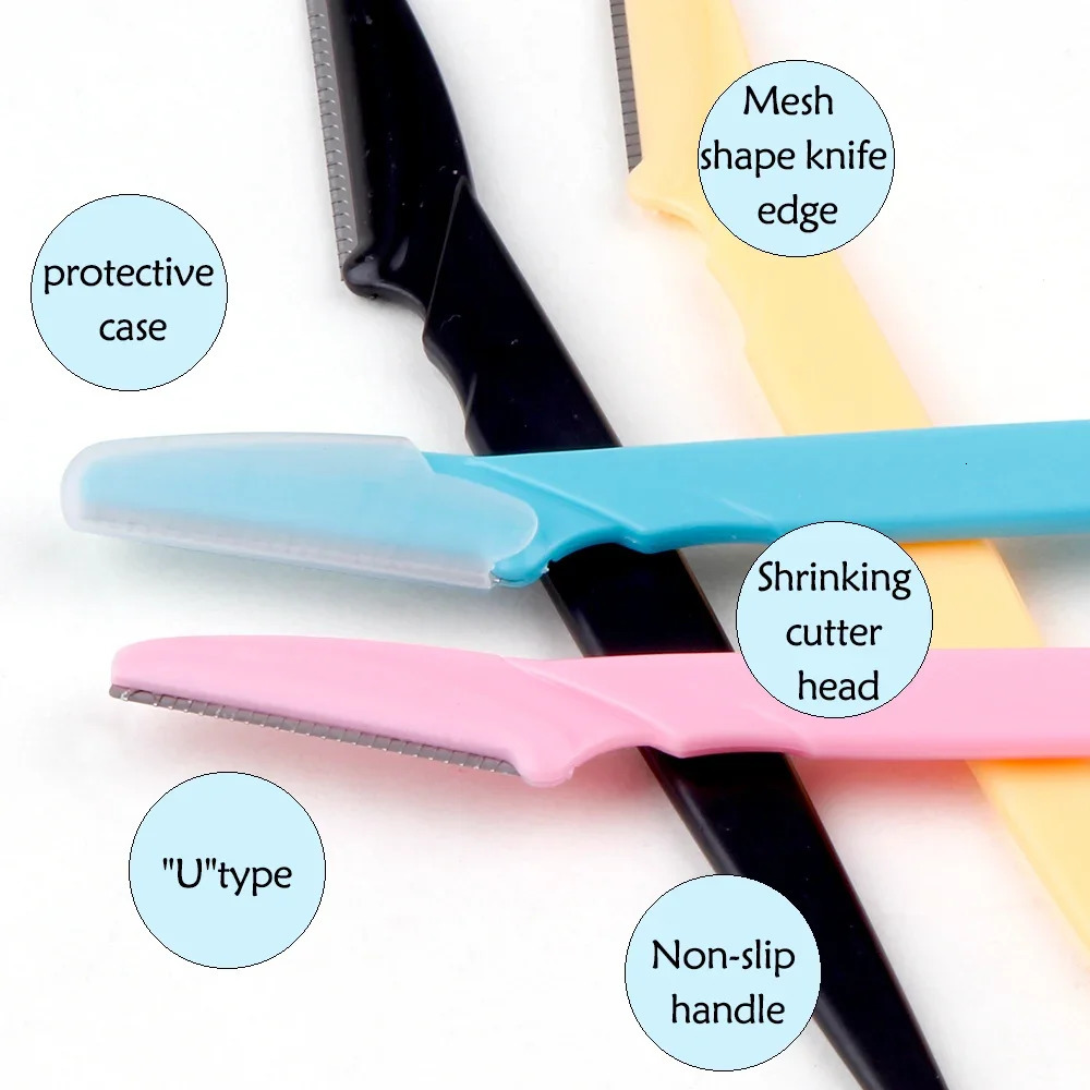 3/4/10Pcs Eyebrow Trimmer Blade Shaver Portable Face Razor Eye Brow Epilation Cutters Safety Razor Woman Makeup 240625