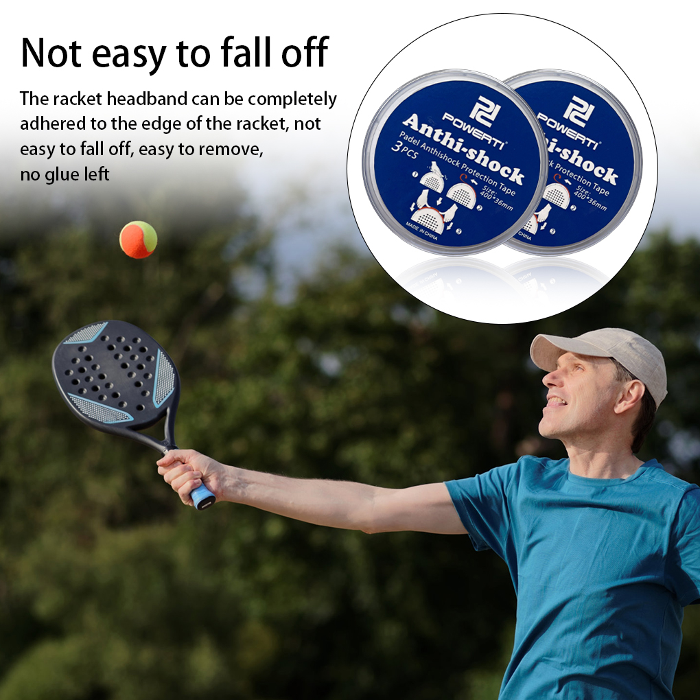 Tennis Racket Head Tape, Removable, Self-adhesive, Protective, Racquet, Manual, Portable, Paddle Protector, 3 Pcs Box