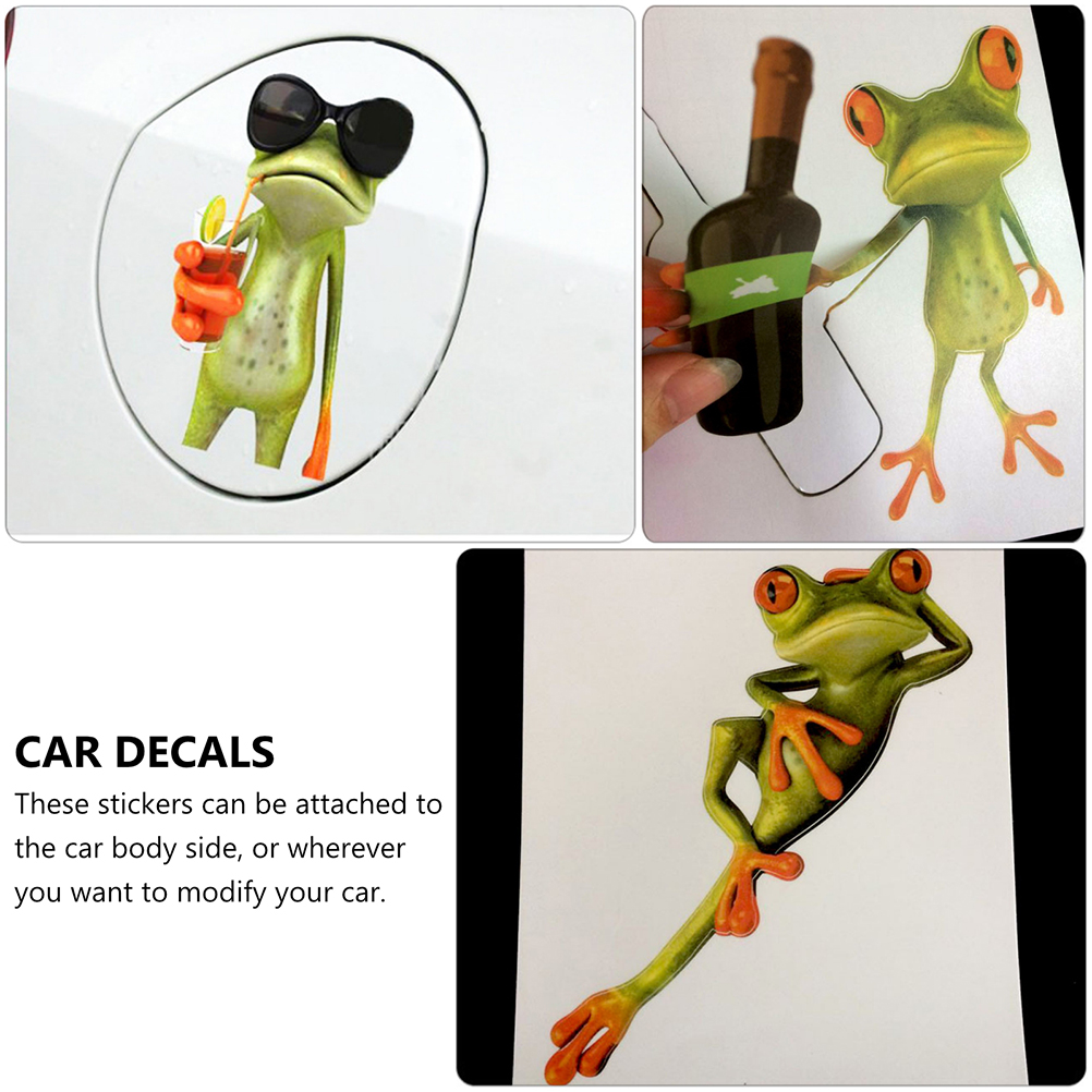 3D Frog Car Sticker Auto Decal Computer Stickers Laptop Self-adhesive Frogs Shape Skateboard Decor