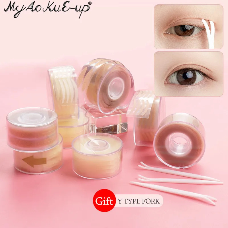 600Pcs/Box Big Eyelid Tape Sticker Double Fold Self Adhesive Eyelid Tape Stickers S/L Makeup Clear Beige Invisible Tool 240625