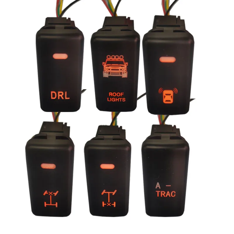 Car A-TRAC DRL Radar Roof Front Rear Diff Lock Switch with Wire for Toyota Land Cruiser Hilux Prado 120 FJ CRUISE LC76 REIZ