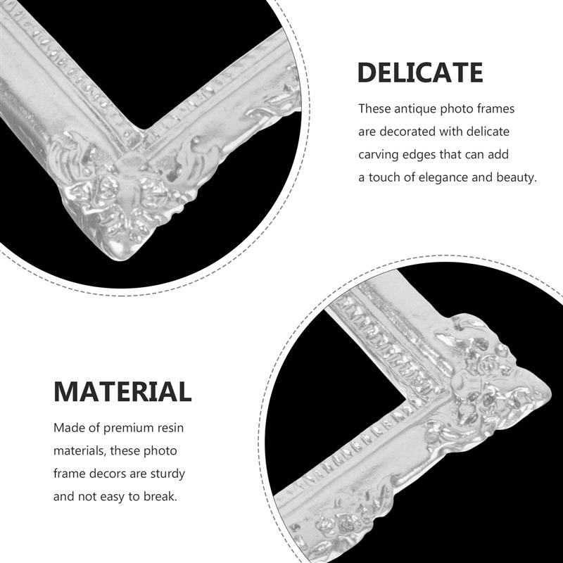 10Pcs Mini DIY Resin Craft Vintage Picture Miniature Frame Accessories Photo Props 4.8x3.6cm H260306