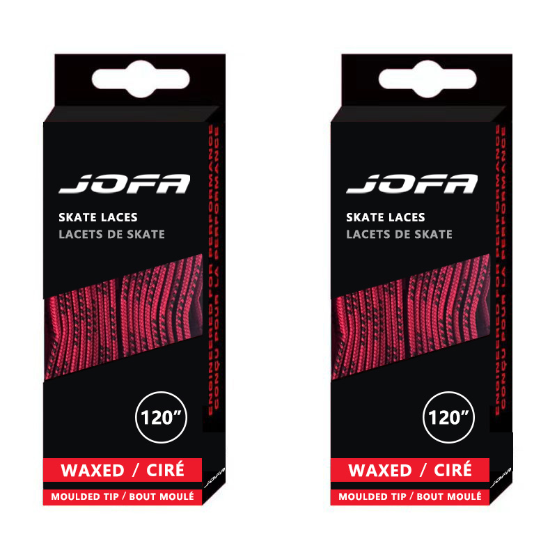 Jofa Skate Laces Hockey 84 96 108 120in Dual Layer Braid Extra Reinforced Tips Waxed Tip Design Ice Hockey Skate Hockey