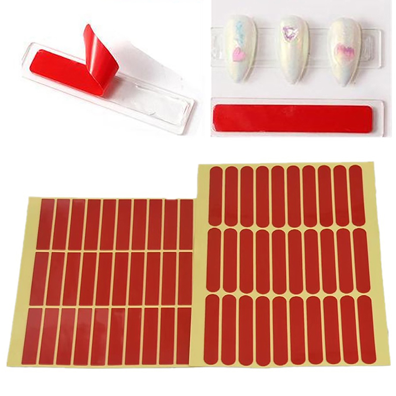 Nail 24/40Pcs Clear Adhesive Tape False Nails Display Stand Glue Stickers Double-sided Pasted Manicure Practice Showing Tools smile