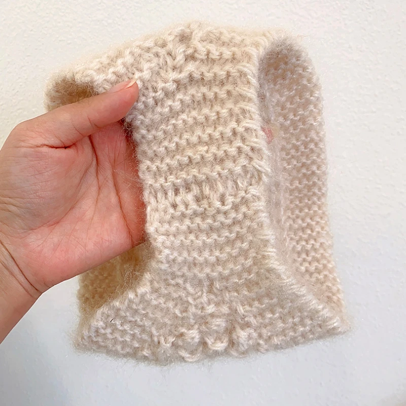 Wool Knitted Warm Headbands Women s Autumn Winter Wide Edge Headscarf Ladies Solid Soft Outdoor Windproof Hair Band Neckerchief 5