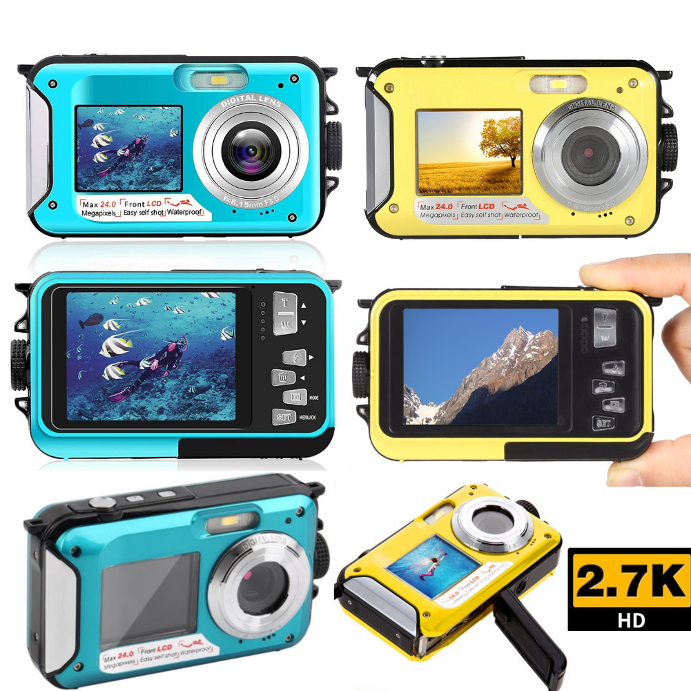 Underwater Digital Camera 1080P Full HD Selfie Video Recorder Shockproof Waterproof Camera Anti-Shake Mini Camera DV Recording