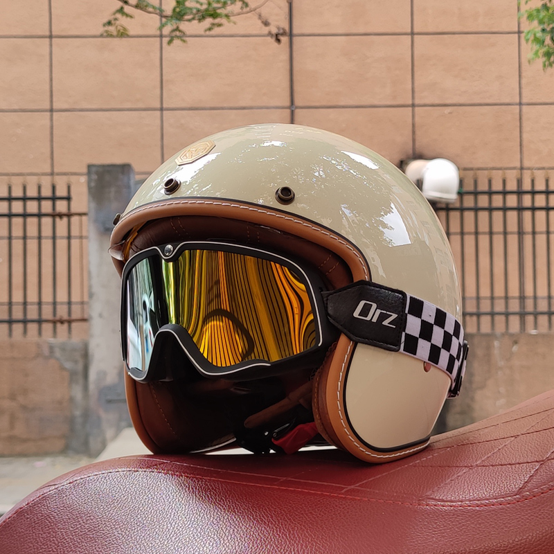 Open Face Half Moto Motorcycle Helmet vintage Motorbike Vespa capacete Chopper Bike BLACK
