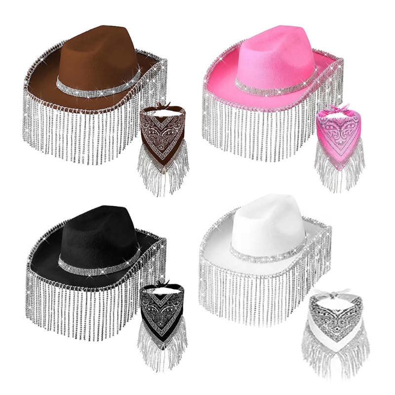 Cowgirl Fringed Bachelorette Bandana Bandana For Womens Party Bandana & Weatern Cowboy ddmysmile Hat Smile &