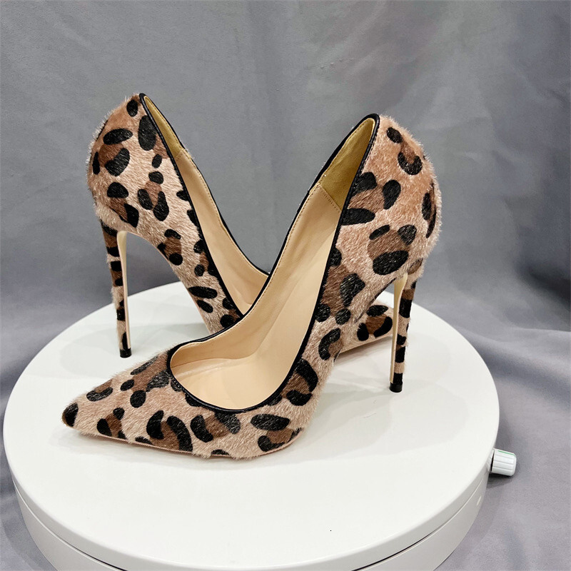 Suede Leopard Gradient Women's Leopard Print Dress Sexy Pointed High Heels For Parties Shoes Women 68