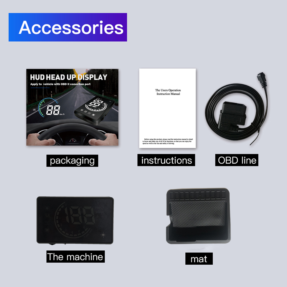 HUD Head-up Display OBD2 Speedometer Windshield Projector RPM Meter for Honda Civic/CRV/XRV/Fit/City/Accord 2008-2024 Gasoline