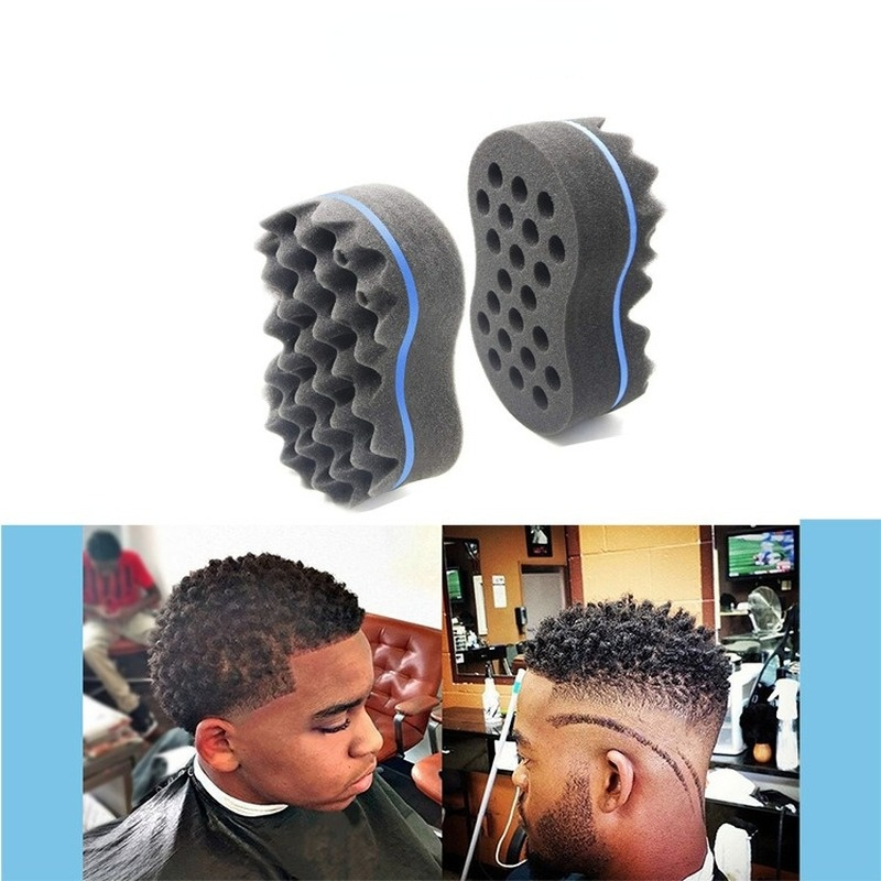 Double Sided Wave-shaped Sponge Brushes Multi-holes Side Braid Twist Hair Curl Wave Hair Sponge Brush Hair Styling Tools