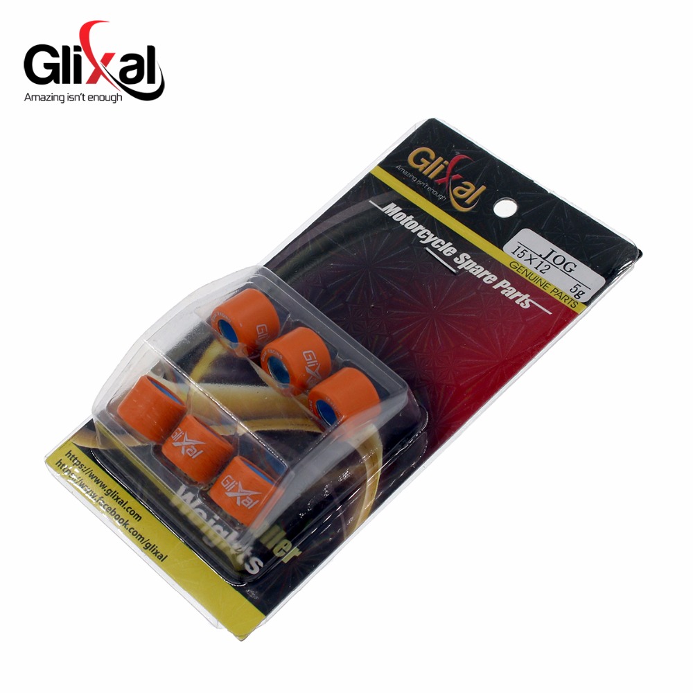 Glixal 15X12mm High Performance Racing Variator Roller Weights Set 1PE40QMB Minarelli Jog 50cc 2-Stroke Engine Scooter (4g-10g)