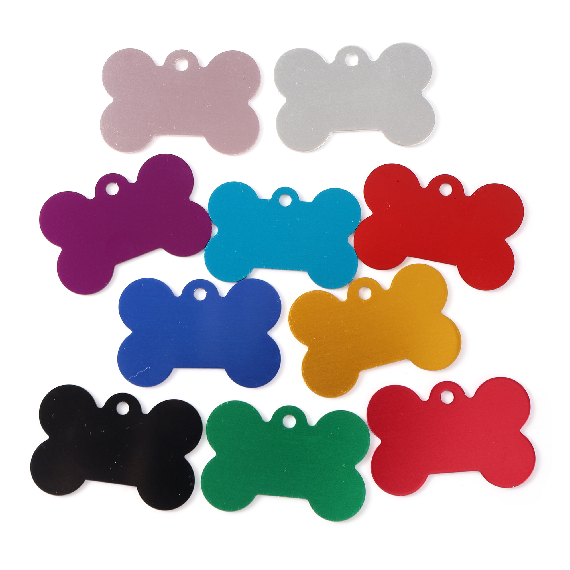 10 Pcs Pet Dog Aluminum Bone Dog Tags To Prevent Loss Personalized Cat And Dog Tags Puppy Collars, Bone Markers Pet Supplies