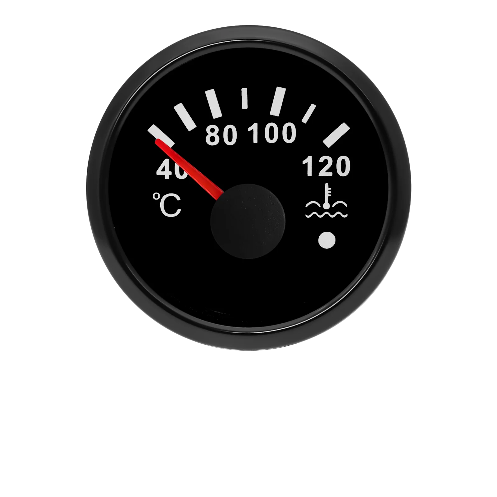 HD Car Temp Red Light for Sensor 1/8NPT Waterproof IP67 52mm Water Temperature Gauge with Alarm Marine Boat 9-30V