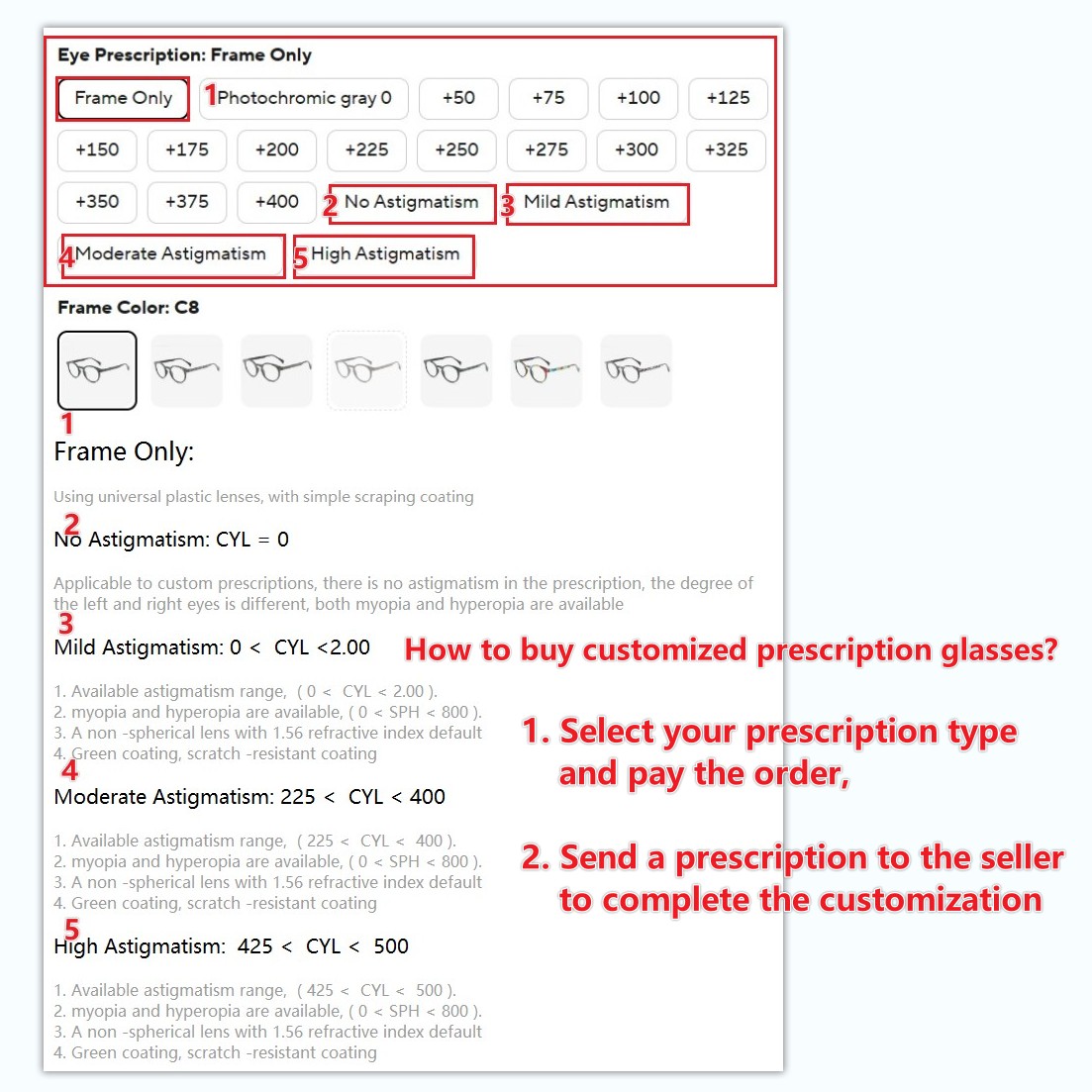 P53892 Photochromic Reading Glasses Cat Eye TR90 Computer Women's Spectacle Frame Vision Plus Nearsight Farsighted Designer