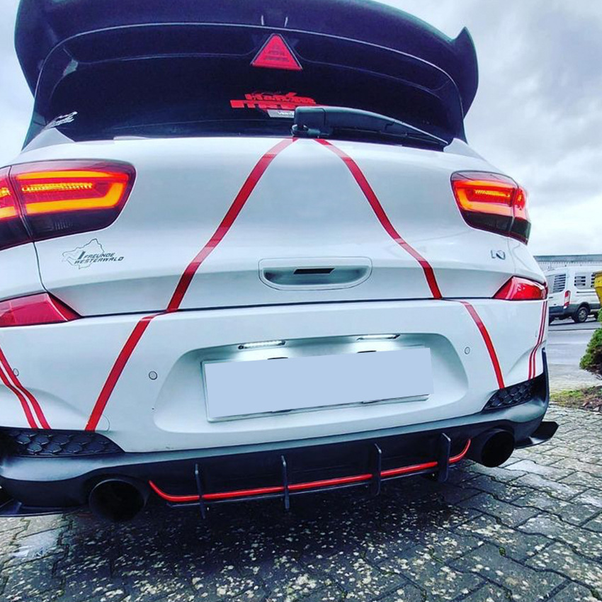 Rear Bumper Diffuser Spoiler Lip Splitter For Hyundai I30N 3 Hatchback 2017-2019 Style Body Kit Car Accessories Decoration
