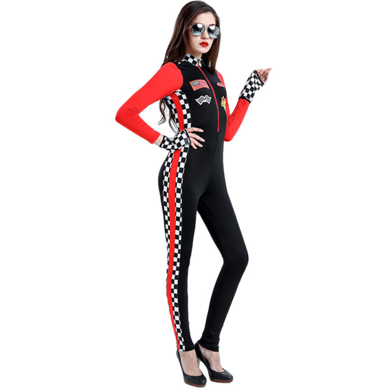 One Piece Racing Suit F1 Motorcycle Suit Nightclub Girl DJ DS Lead Dance Uniform Sexy Hot Dance Cheerleading Performance Suit