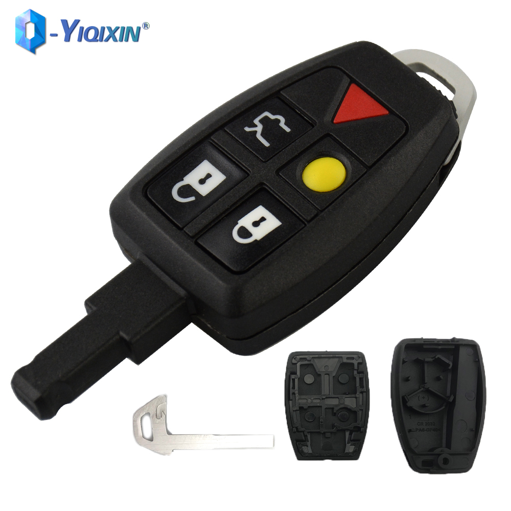 YIQIXIN 5 Buttons Key Case For Voo C30 C70 XC90 V70 S40 S60 V50 2008 2009 2010 2011 Smart Card Cover Insert Blade Housing Fob 80a63