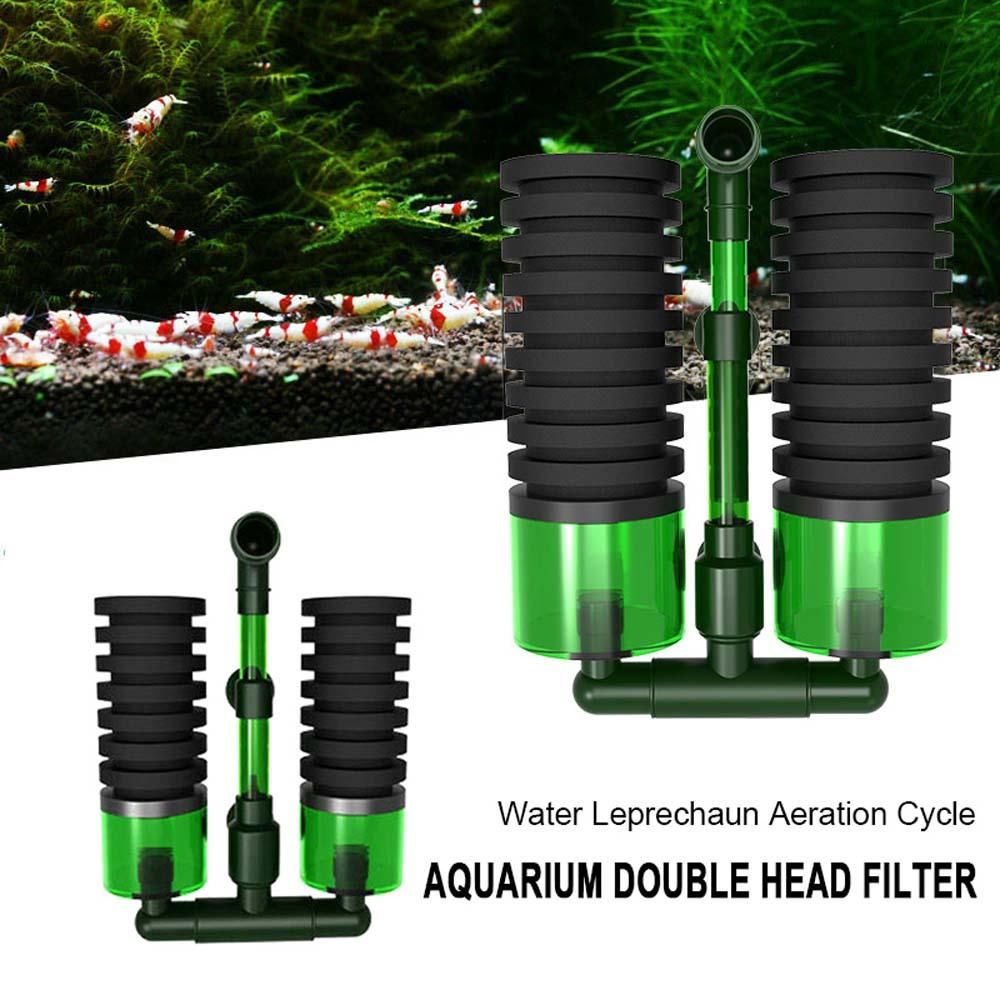 Biochemical Sponge Filter Double Head Sponges Practical Foam Filter Aquarium Sponge Filter QS-100A QS-200A Fish Tank Equipment