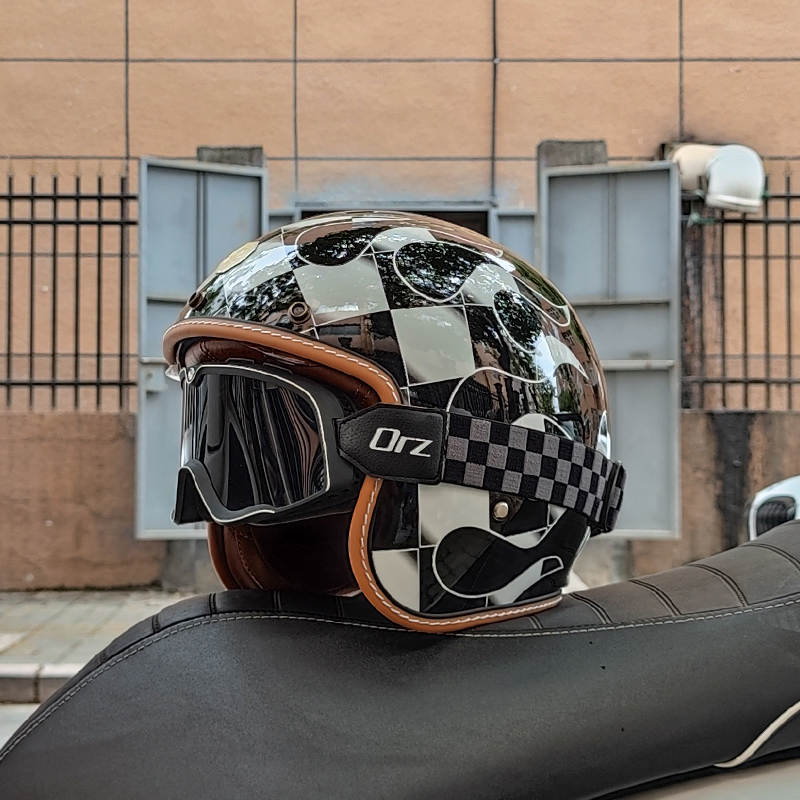 Open Face Half Moto Motorcycle Helmet vintage Motorbike Vespa capacete Chopper Bike BLACK