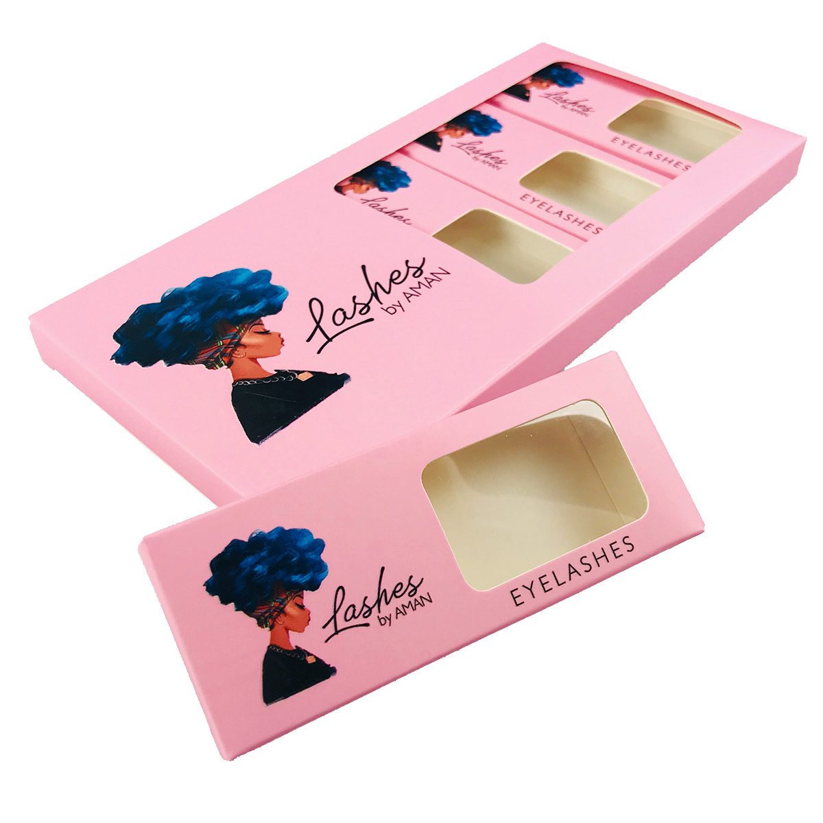 Foxyfox Wholesale Paper Eyelash Package Box Mink Lash Boxes Packaging Sets Custom Brand Logo 10mm-25mm Mink Eye-lashes Case Bulk