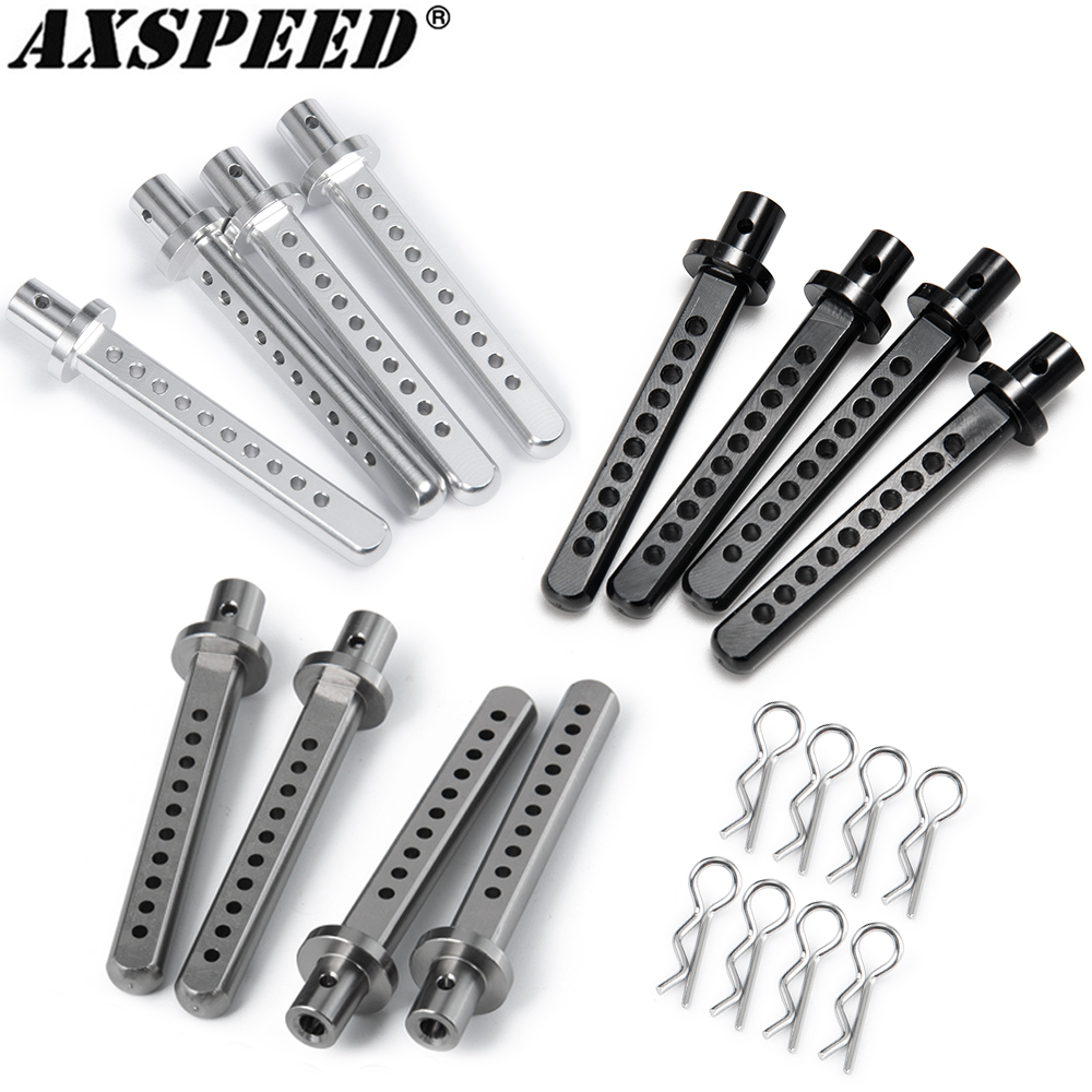 AXSPEED Aluminum Shell Column Mount Body Post Holder with R Clips for 1/10 RC Crawler Car Axial SCX10 4WD Upgrade Parts